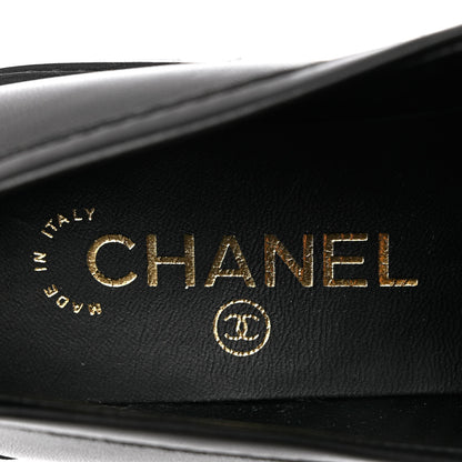 Chanel Lambskin Quilted CC Turnlock Loafers 37 Black 7 of 9