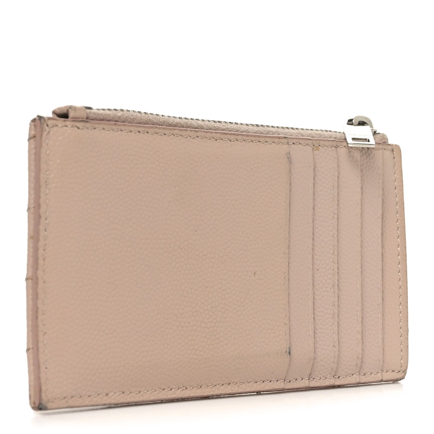 Grain De Poudre Matelasse Chevron Monogram Fragments Zippered Card Case Marble Pink