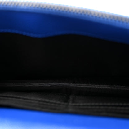 Saint Laurent Grain De Poudre Matelasse Chevron Monogram Envelope Chain Wallet Blue Majorelle 5 of 11