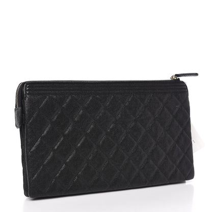 Chanel Caviar Quilted Small Zipped Boy Pouch Black 3 of 10