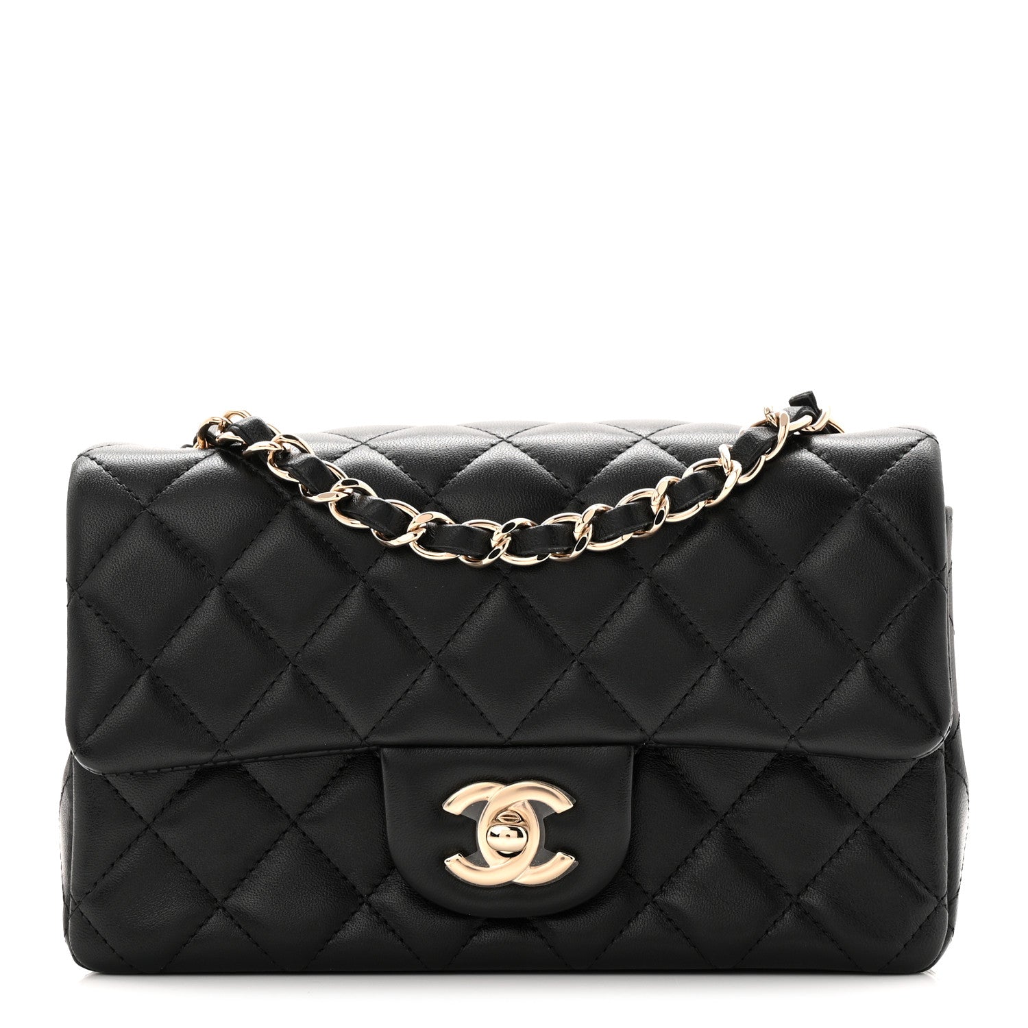 Chanel Lambskin Quilted Mini Rectangular Flap Black 1 of 11