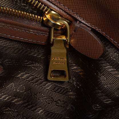 Prada Saffiano Lux Large Double Zip Tote Cocoa 10 of 12