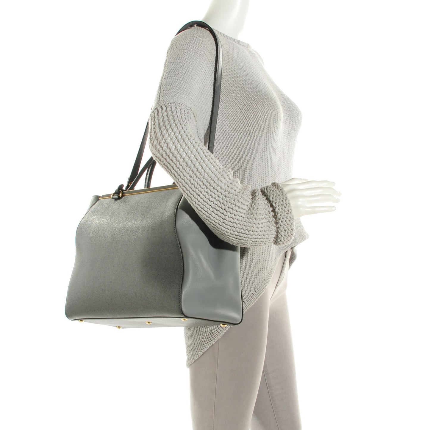 Vitello Elite Flamingo Regular 2Jours Tote Grigio Grigio Chiaro