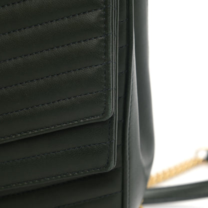 Saint Laurent Lambskin Matelasse Chevron Monogram Medium Sulpice Bag Black 13 of 16