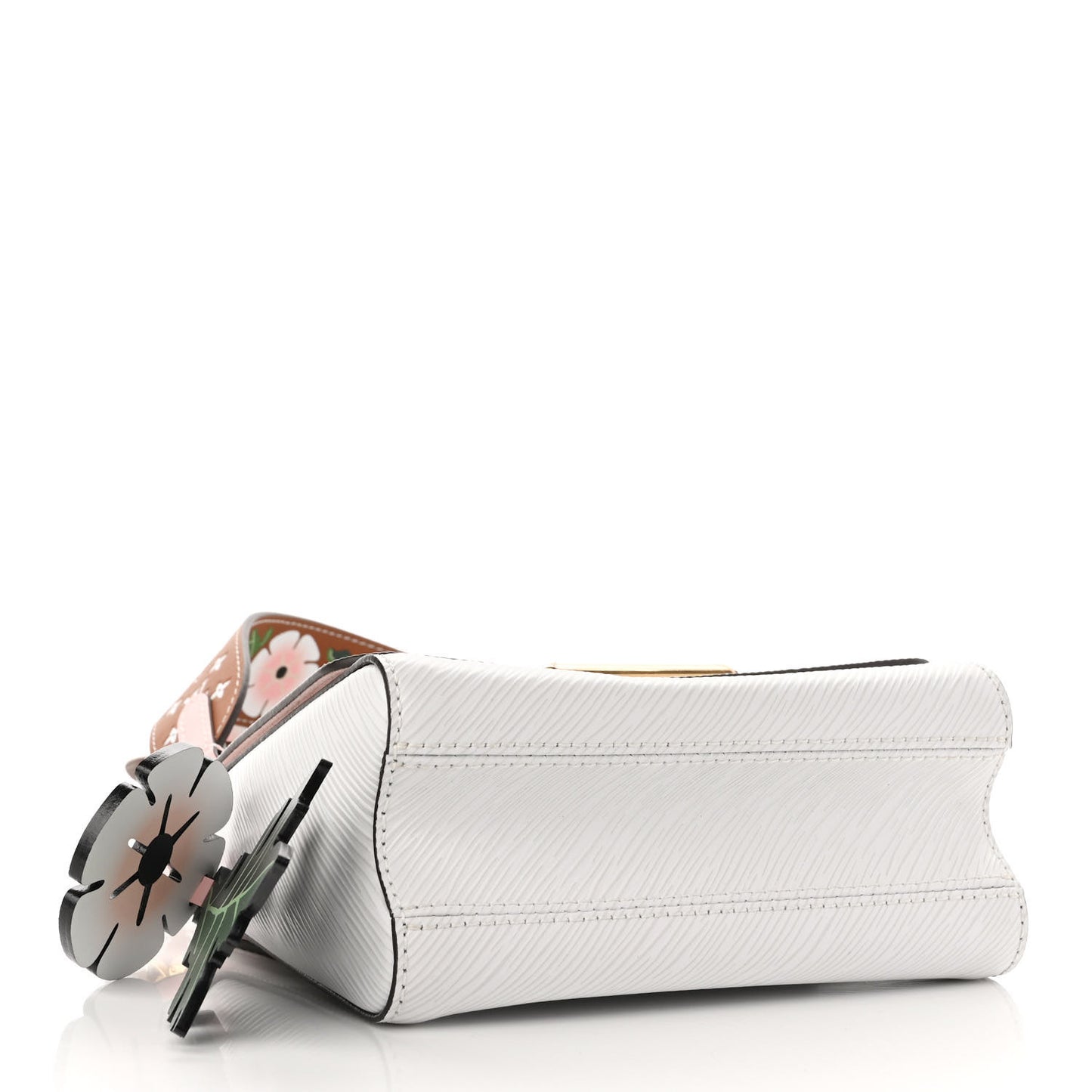 Epi Asnieres Flowers Twist Shoulder Bag PM White