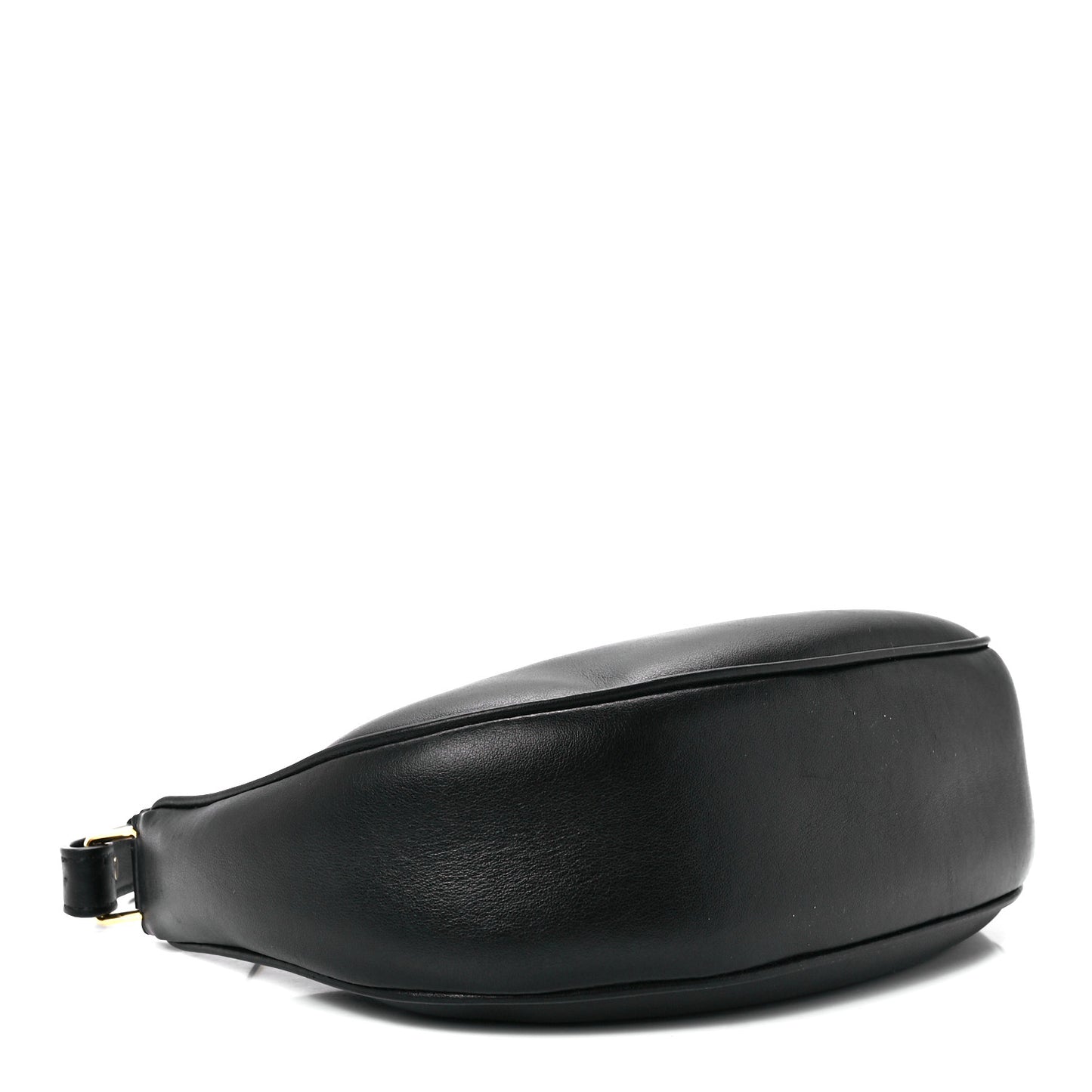 Smooth Calfskin Medium Strap Ava Shoulder Bag Black