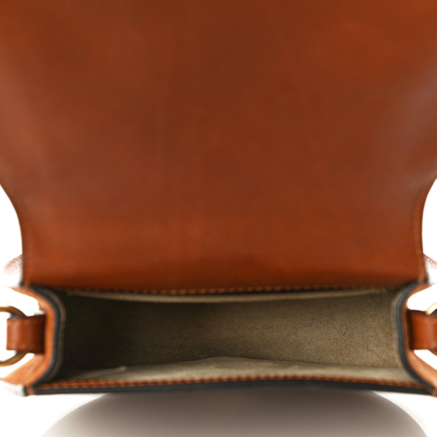 Calfskin Suede Small Nile Bracelet Bag Caramel