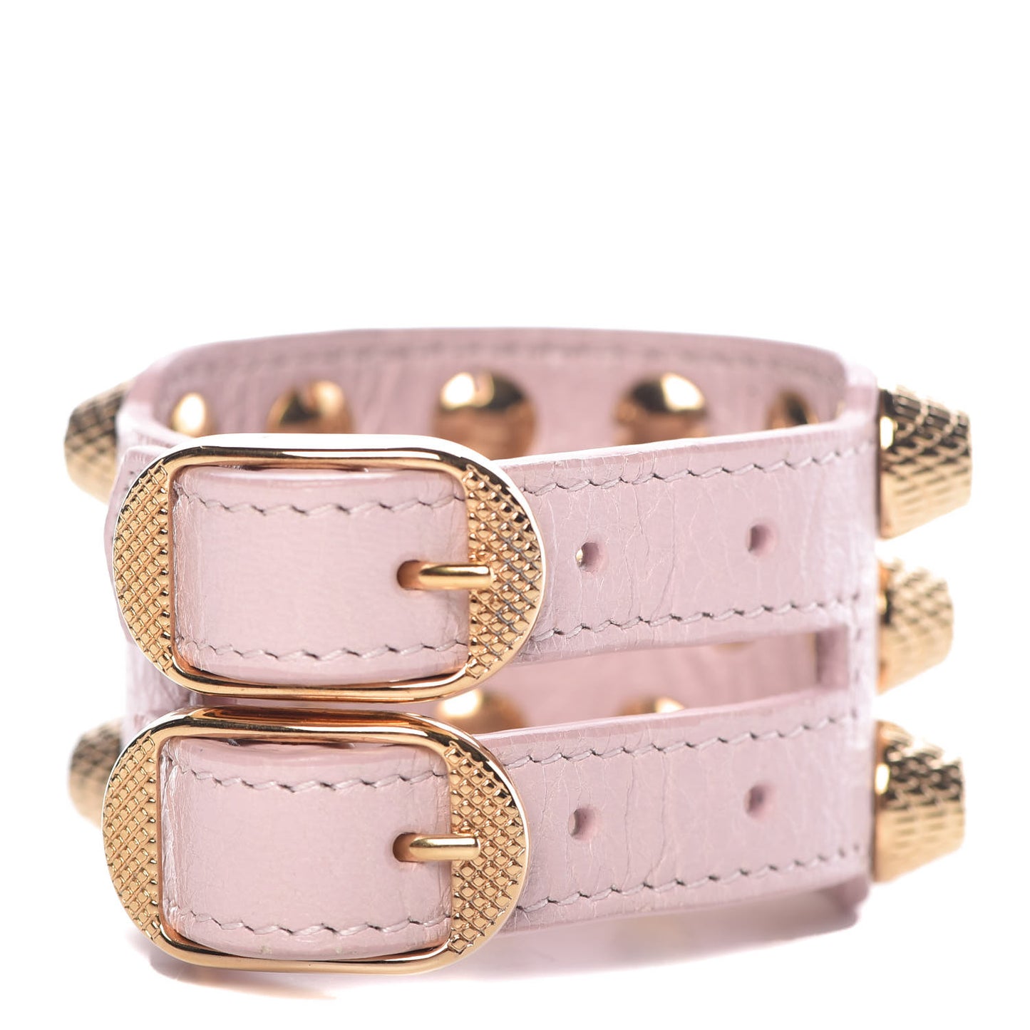 Agneau Arena Three Row Giant Gold Bracelet Rose Poudre