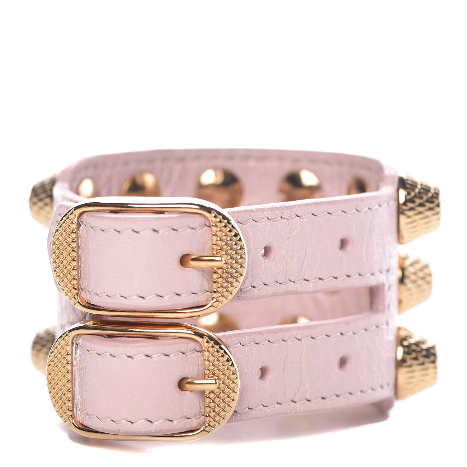 Balenciaga Agneau Arena Three Row Giant Gold Bracelet Rose Poudre 1 of 4