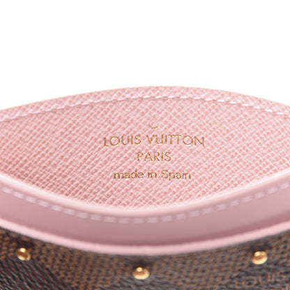 Louis Vuitton Damier Ebene Studded Card Holder Rose Ballerine 8 of 8