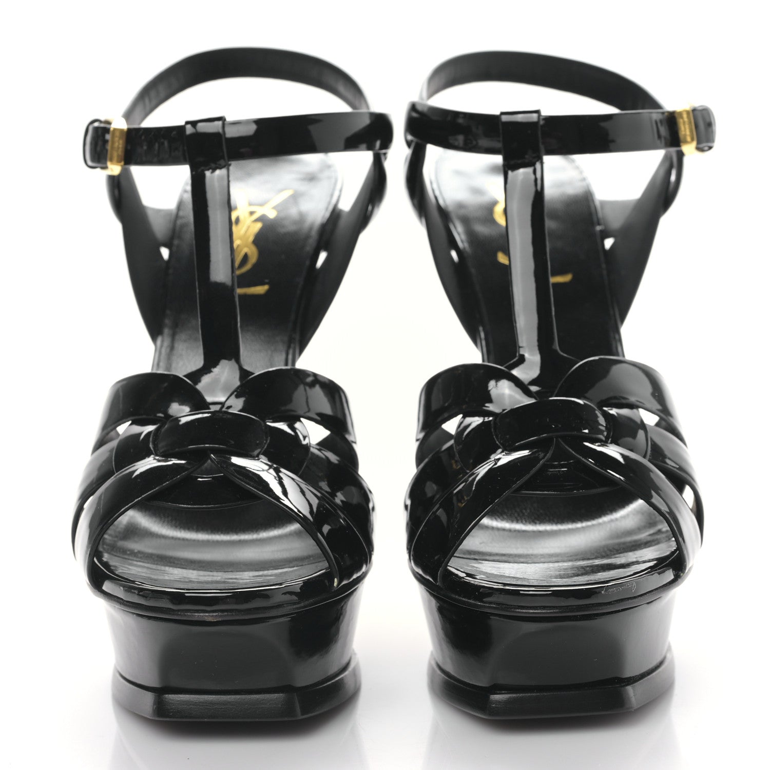 Saint Laurent Patent Tribute 105 Platform Sandals 35.5 Black 2 of 9