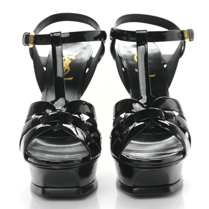 Saint Laurent Patent Tribute 105 Platform Sandals 35.5 Black 2 of 9