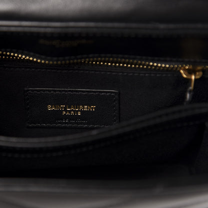 Saint Laurent Calfskin Y Quilted Monogram Toy Loulou Crossbody Bag Black 6 of 13
