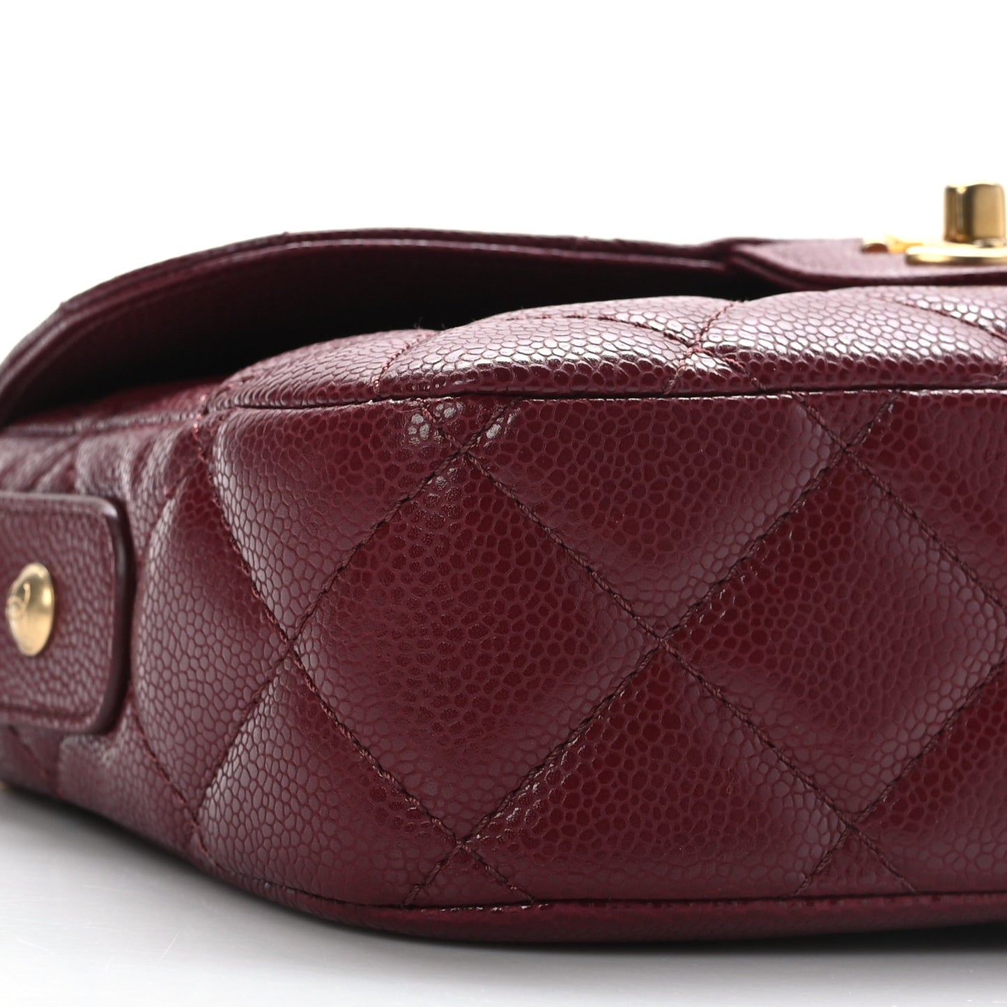 Caviar Quilted Small Messenger Flap Burgundy