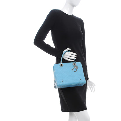 Christian Dior Calfskin Cannage Tote Turquoise 2 of 17
