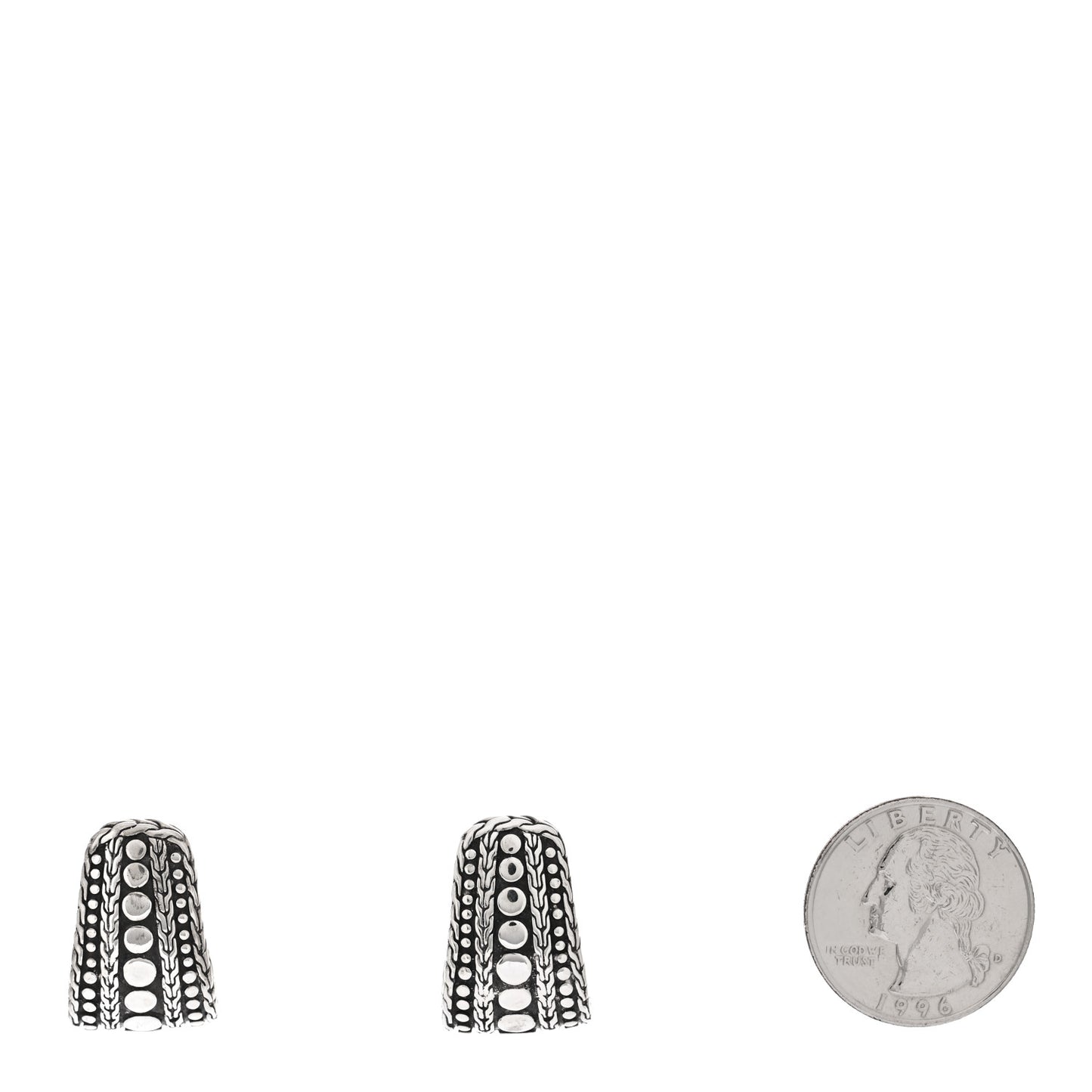 Sterling Silver Dot Nuansa J Hoop Earrings