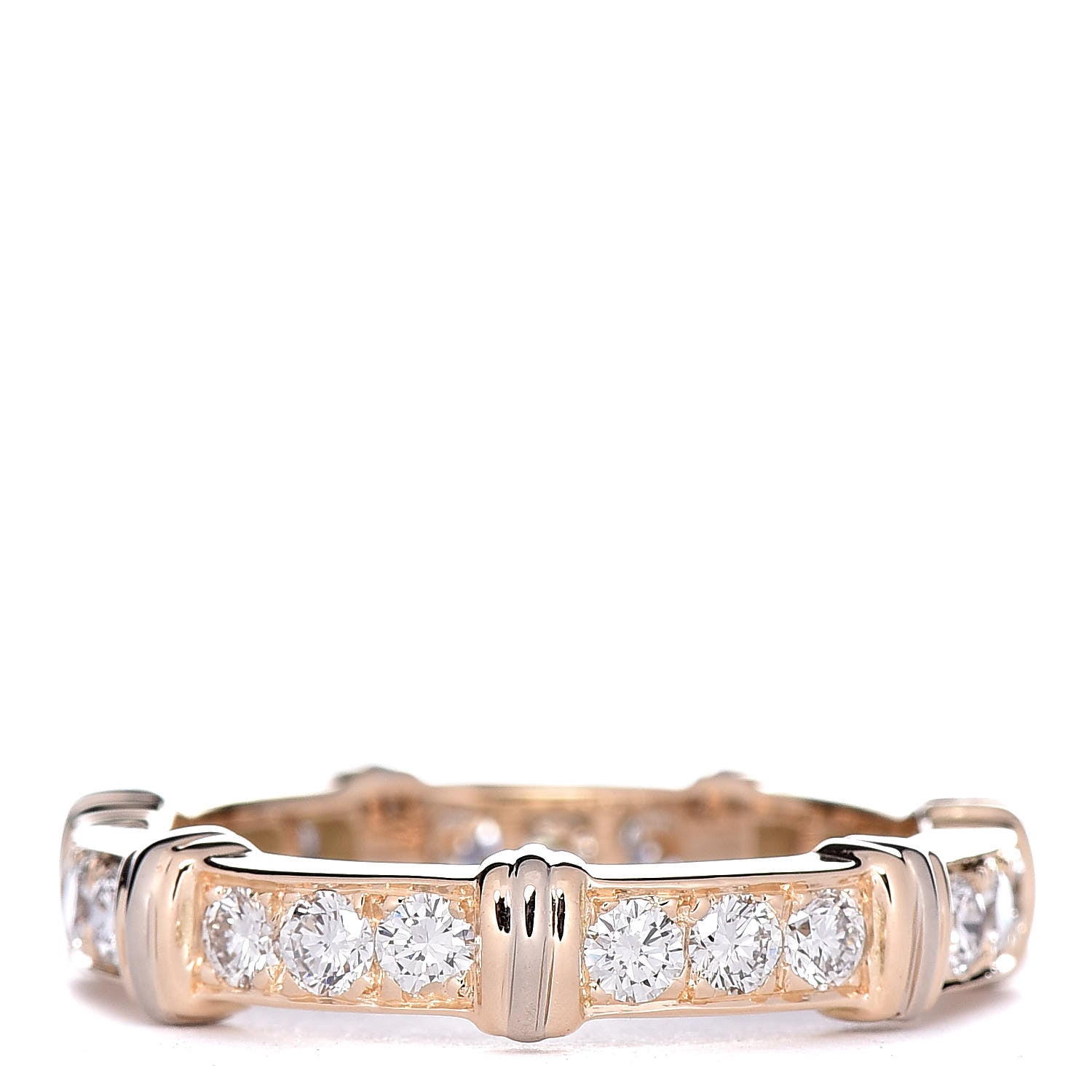 Tiffany CARTIER 18K Yellow White Gold Diamond Contessa Band Ring 49 4.75 1 of 7