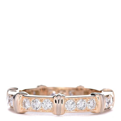Tiffany CARTIER 18K Yellow White Gold Diamond Contessa Band Ring 49 4.75 1 of 7