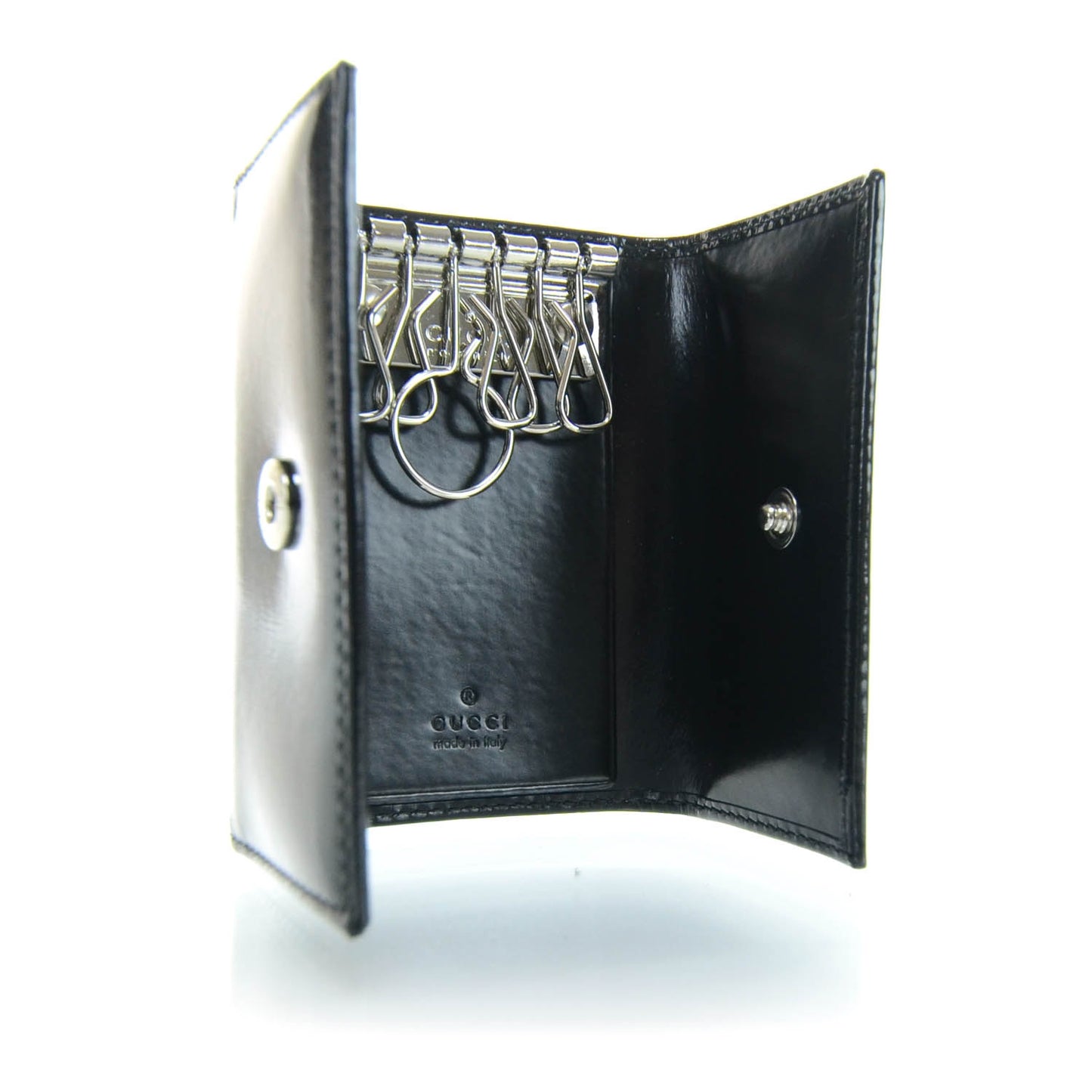 Leather GG Key Holder Black