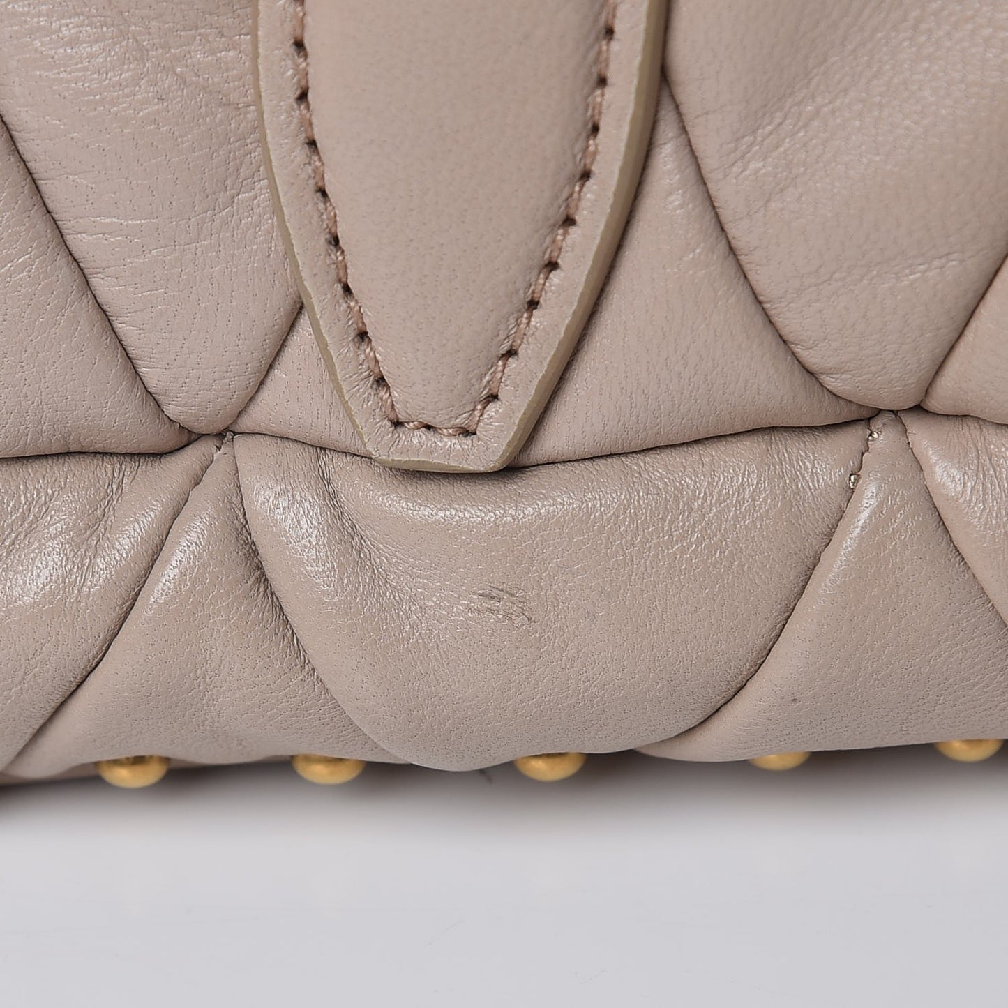 Nappa Quilted Studded Tote Cammeo