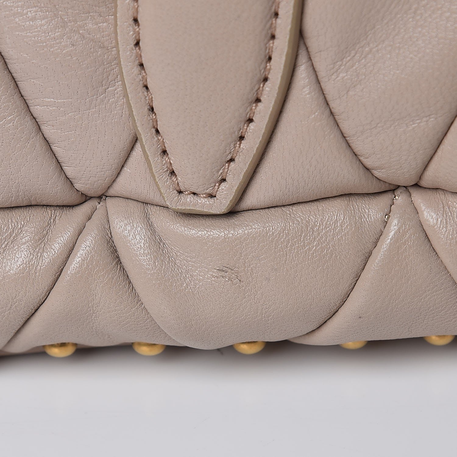 Miu Miu Nappa Quilted Studded Tote Cammeo 11 of 13