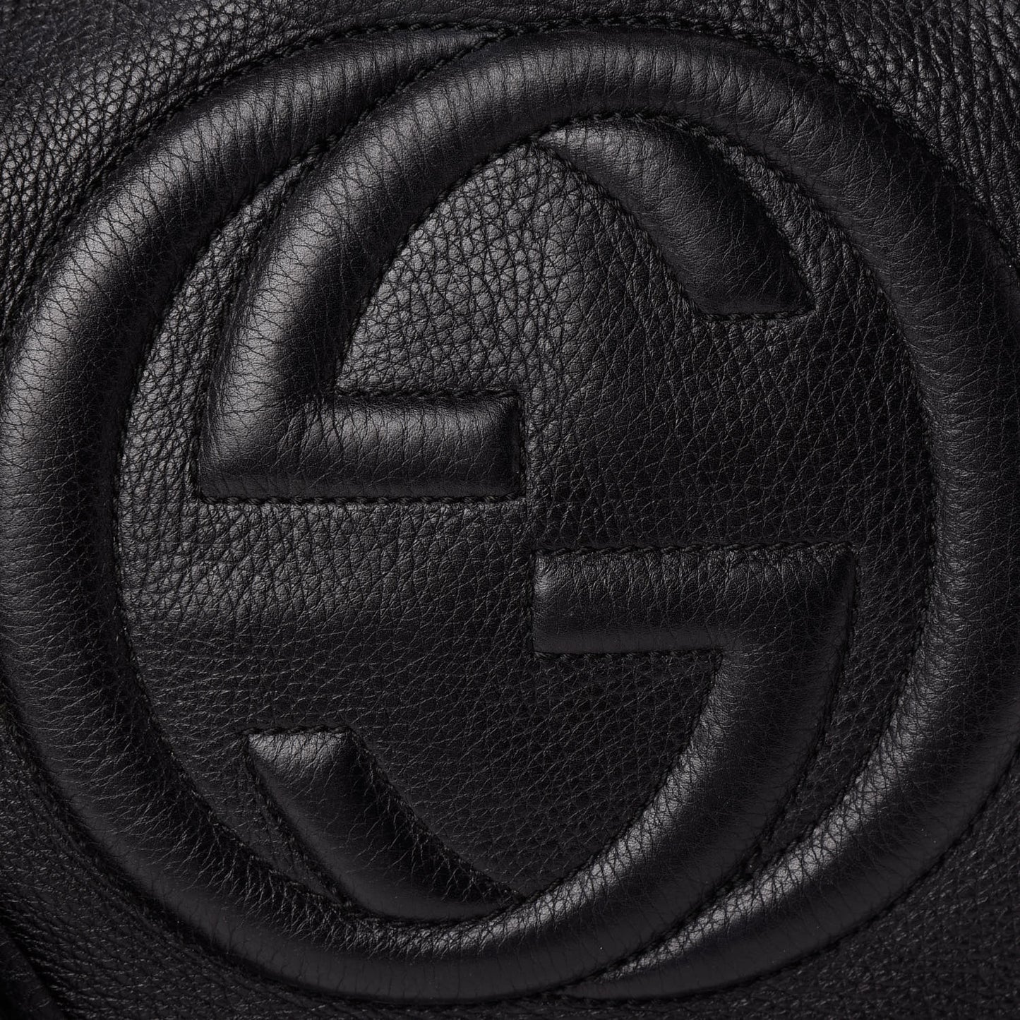Pebbled Calfskin Medium Soho Chain Shoulder Bag Black