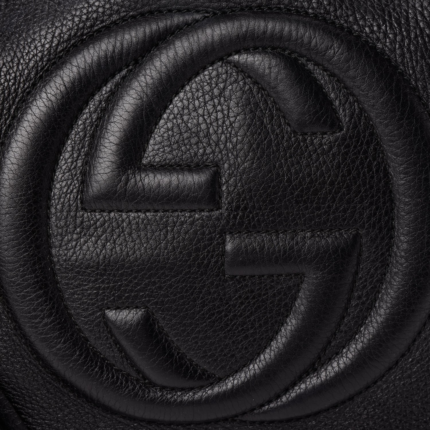 Gucci Pebbled Calfskin Medium Soho Chain Shoulder Bag Black 9 of 11