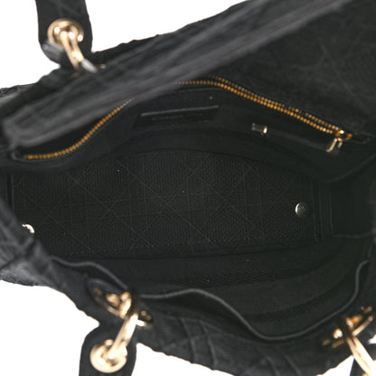 Christian Dior Canvas Embroidered Cannage Medium Lady D-Lite Black 4 of 9