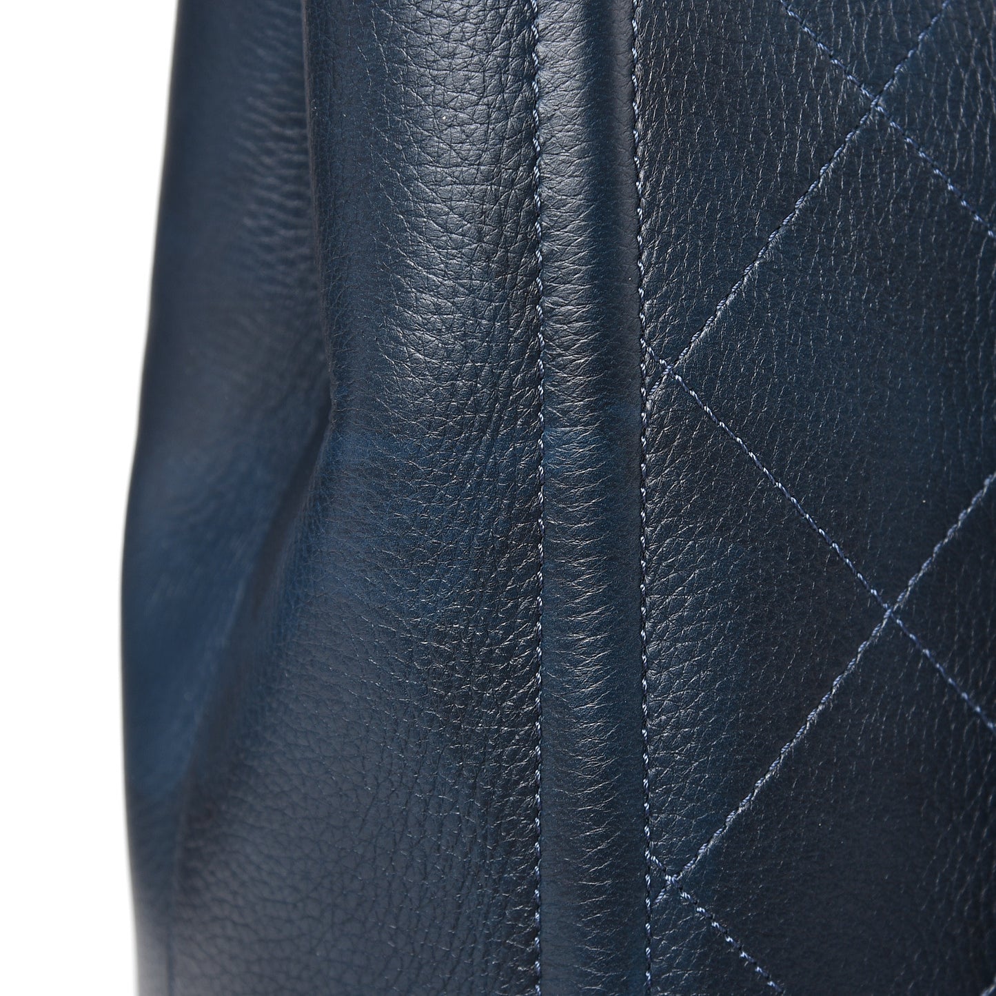 Deerskin Stitched Large CC Shopping Tote Navy