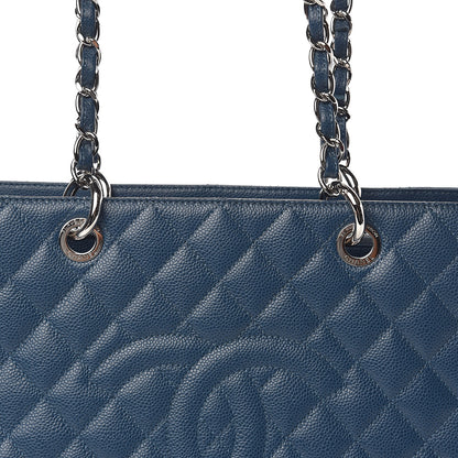 Chanel Caviar Quilted Grand Shopping Tote GST Dark Blue 10 of 11