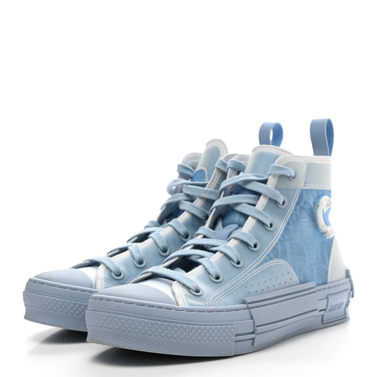 Christian Dior X DANIEL ARSHAM Technical Canvas Oblique Mens B23 High Top Sneakers 36 Blue Beige 3 of 13