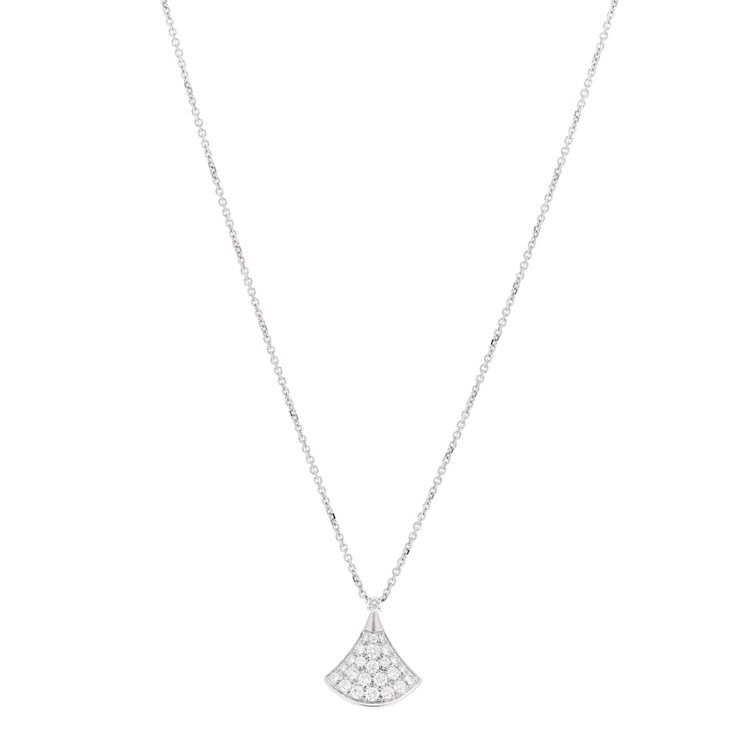 Bulgari 18K White Gold Diamond Divas' Dream Pave Necklace 1 of 5