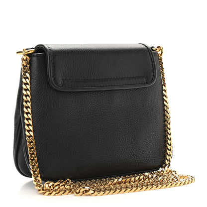 Gucci Pebbled Calfskin Small 1973 Chain Shoulder Bag Black 3 of 12