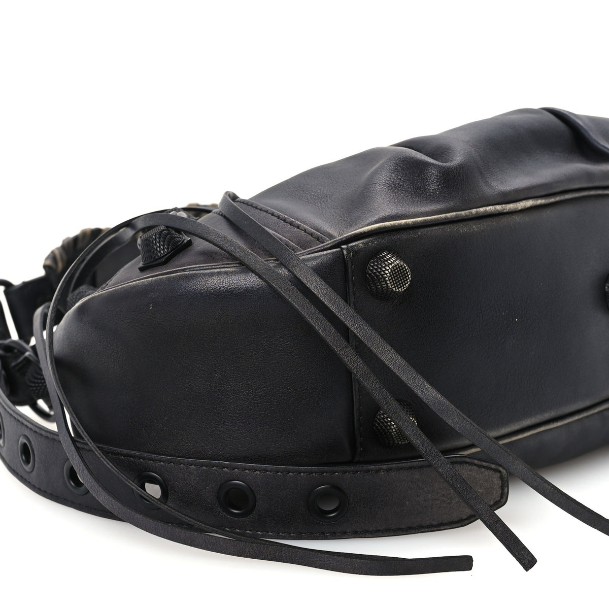 Balenciaga Used Calfskin Small Le Cagole Shoulder Bag Black 9 of 10