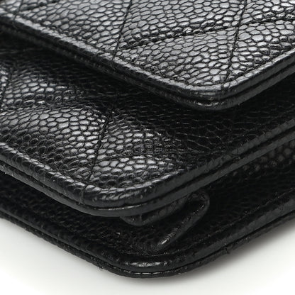 Chanel Caviar Quilted Golden Class Wallet On Chain WOC Black 11 of 12