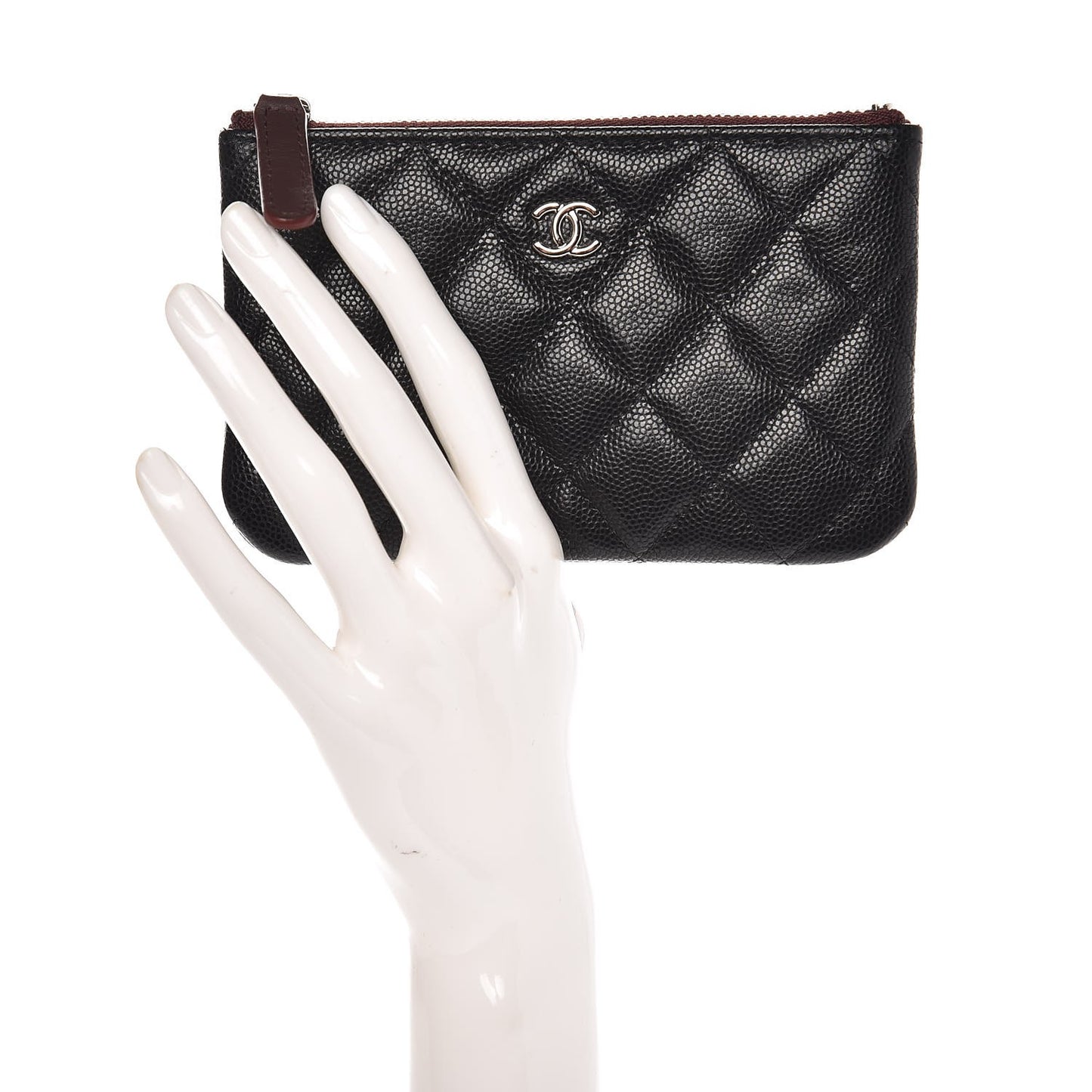 Caviar Quilted Small Cosmetic Case Black