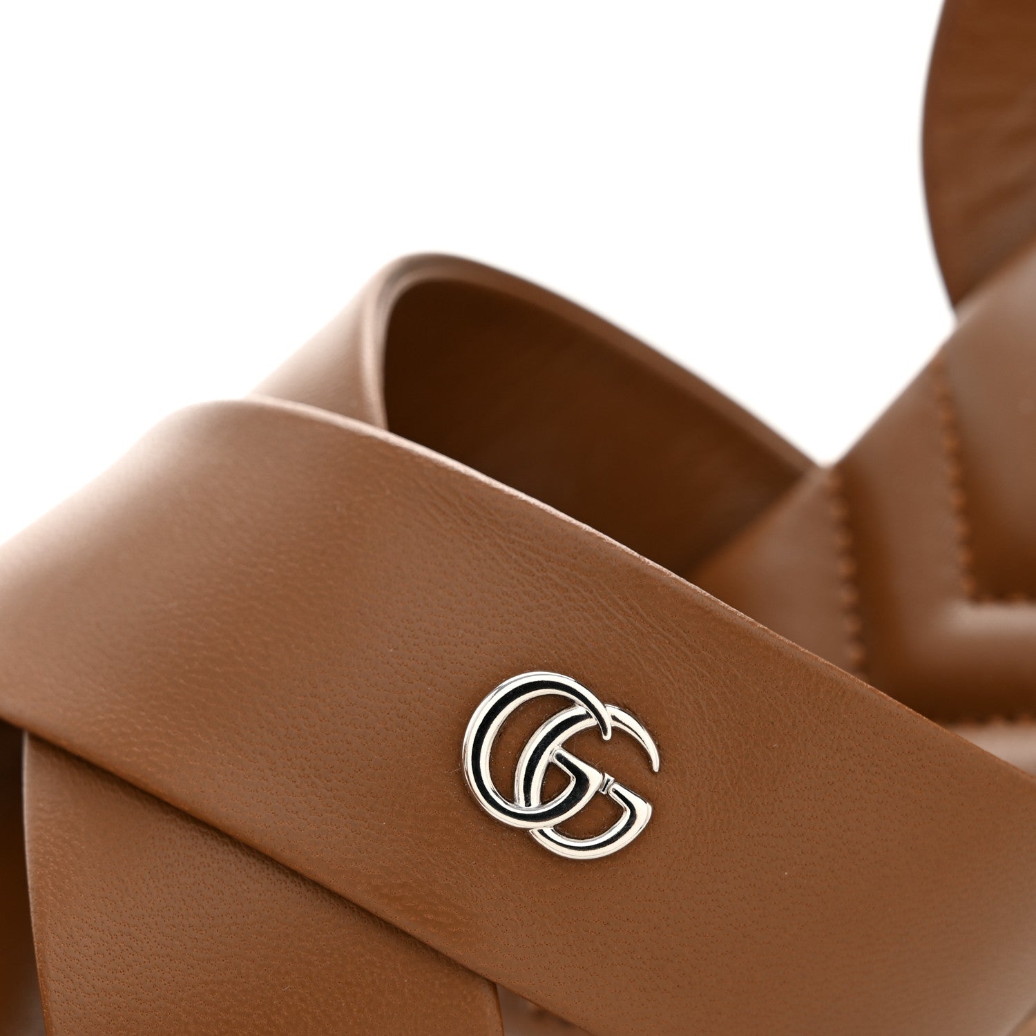 Gucci Nappa Charlotte GG Platform Sandals 36.5 Sundial 9 of 11