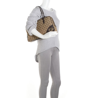 Gucci Monogram New Britt Medium Boston Brown 2 of 7