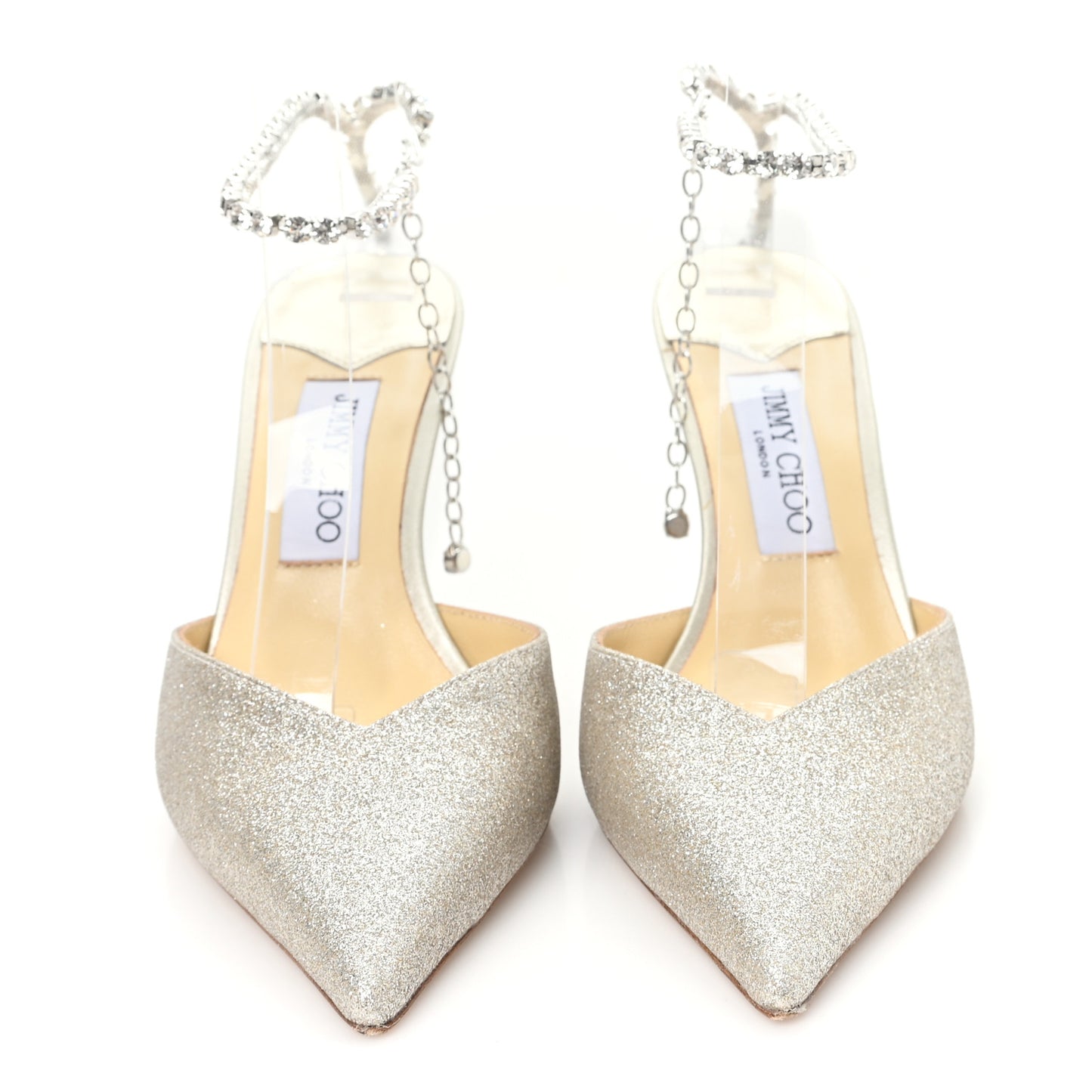 Satin Crystal Saeda 100 Pumps 39 Ivory