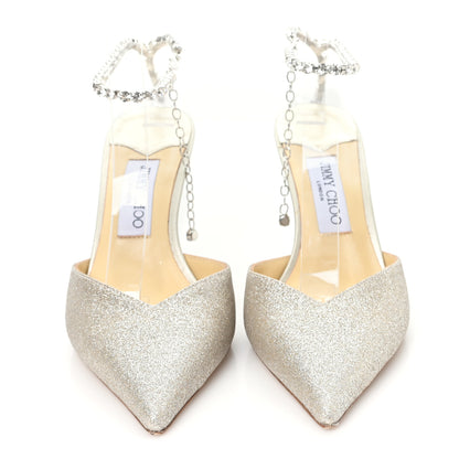 Jimmy Choo Satin Crystal Saeda 100 Pumps 39 Ivory 3 of 8