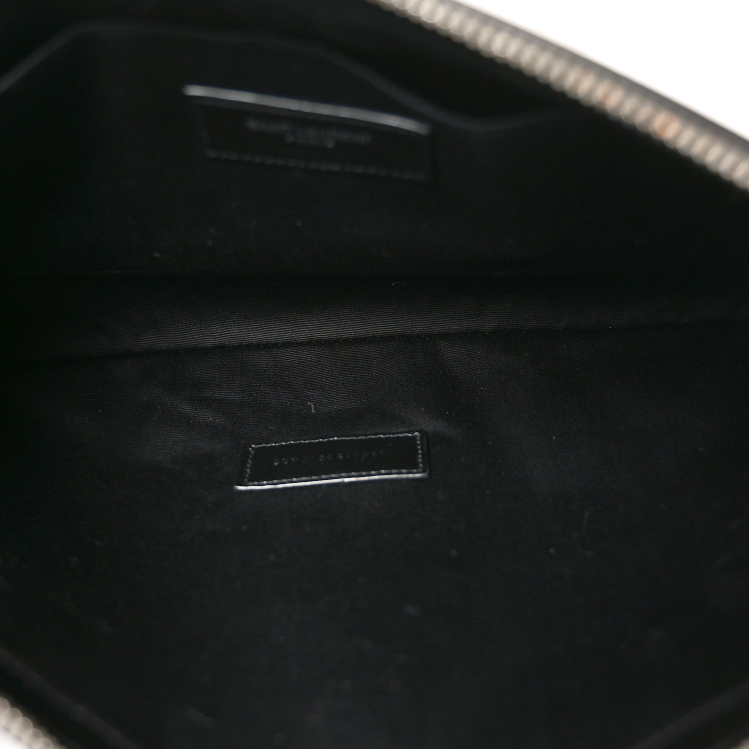 Saint Laurent Linen Canvas Rive Gauche Zipped Pouch Black 5 of 10