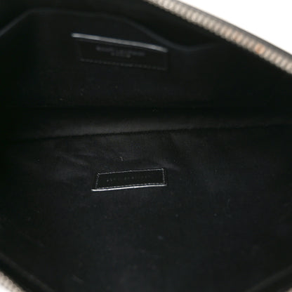 Saint Laurent Linen Canvas Rive Gauche Zipped Pouch Black 5 of 10