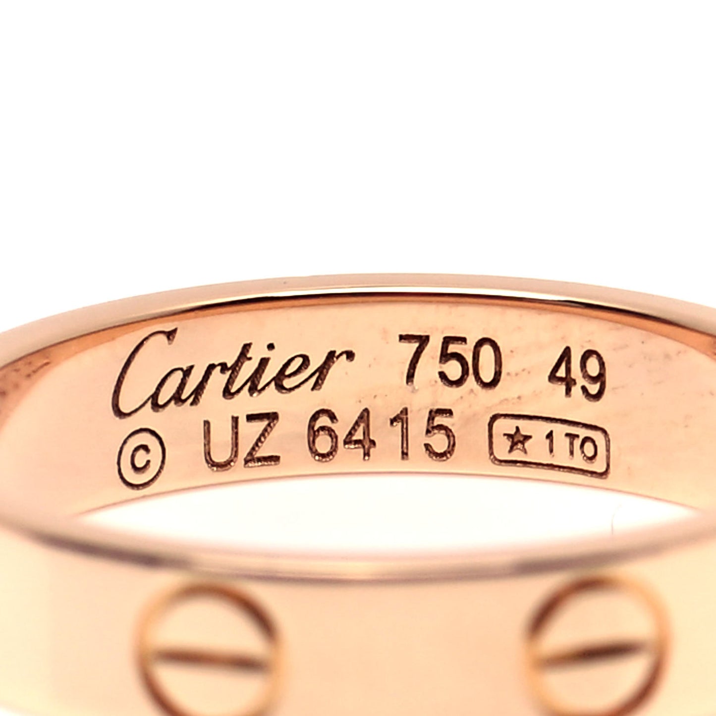 18K Yellow Gold 3.5mm LOVE Wedding Band Ring 49 4.75