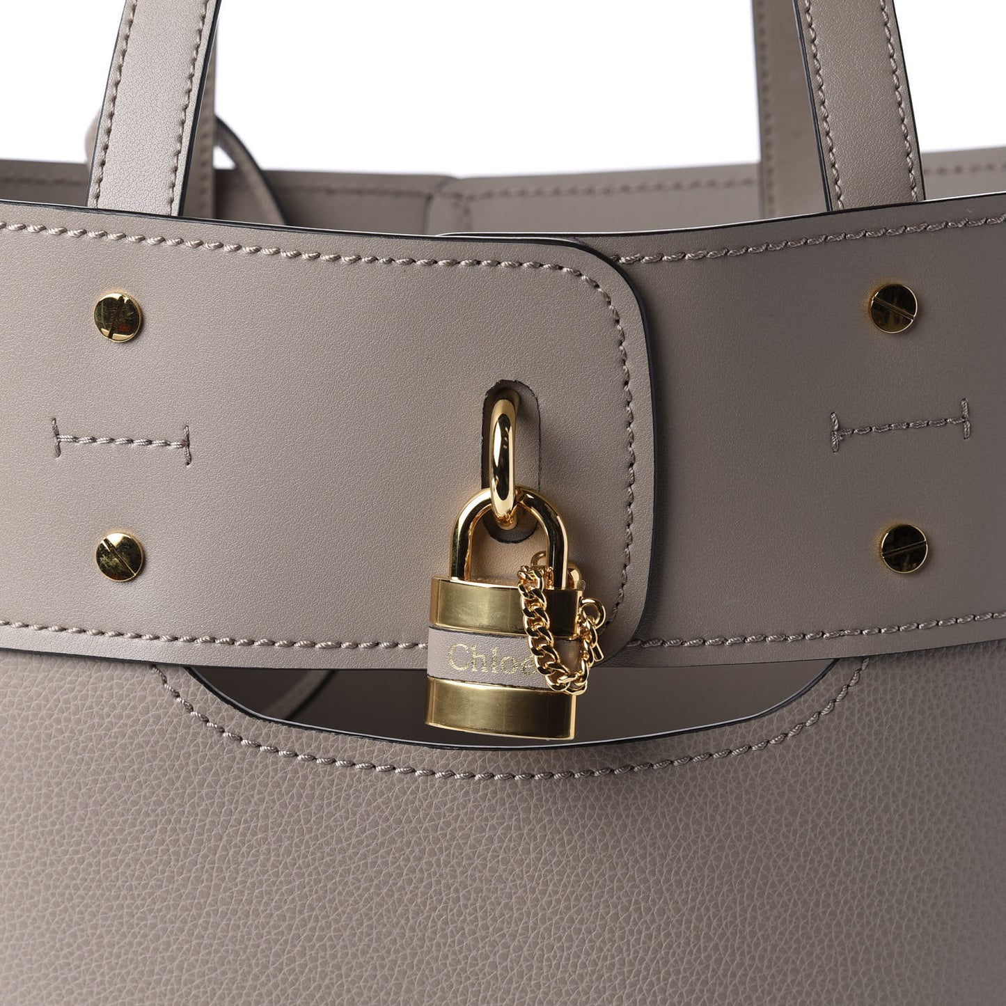 Smooth Grained Calfskin Small Aby Tote Motty Grey
