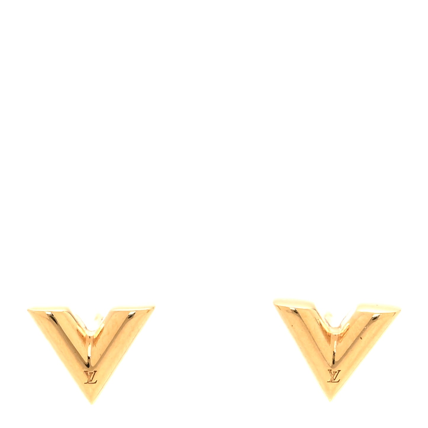 Brass Essential V Stud Earrings Gold