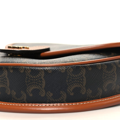 Celine Canvas Calfskin Triomphe Mini Besace Tan 10 of 10