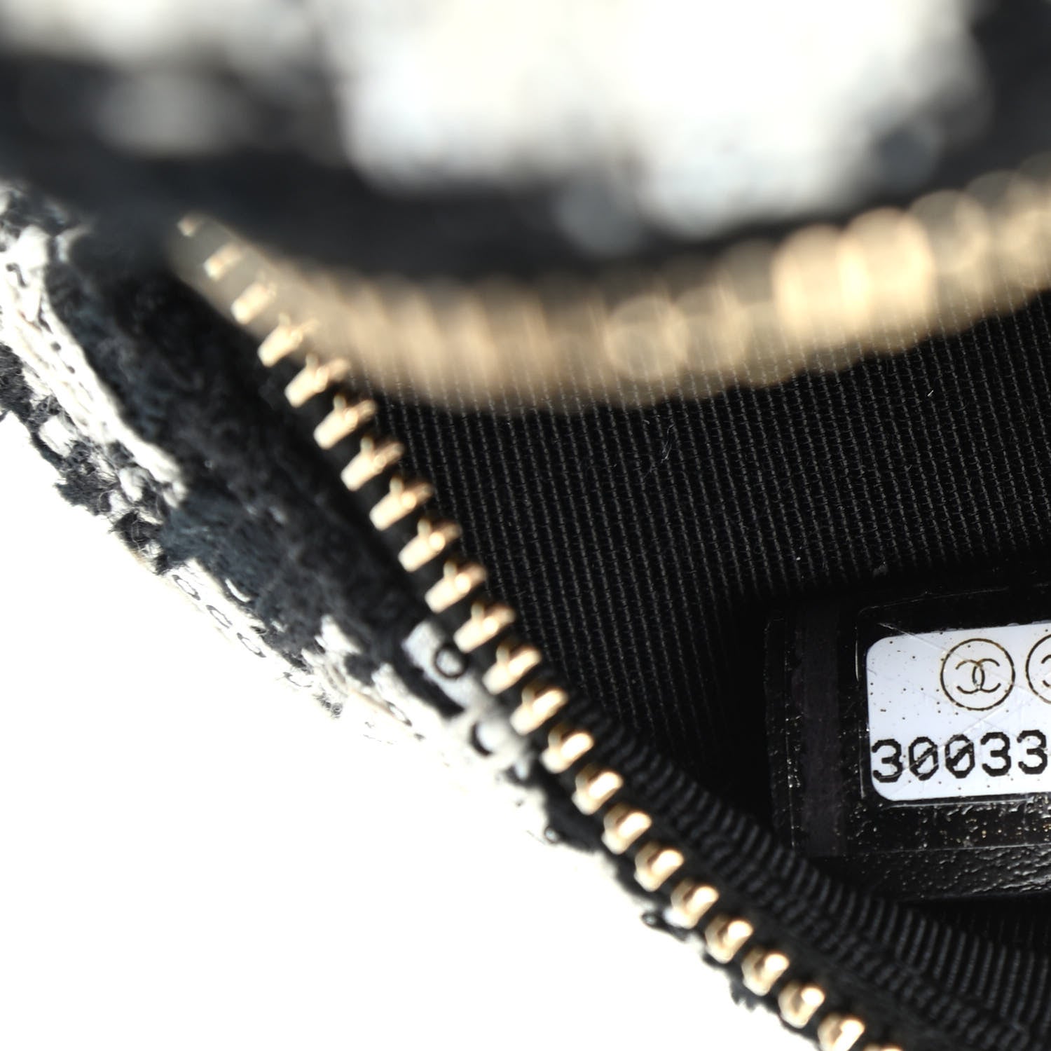 Chanel Tweed Quilted Round Clutch With Chain Black Ecru White 9 of 9