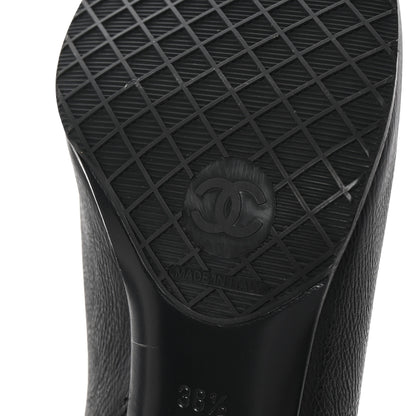 Chanel Goatskin Calfskin CC Short Boots 38.5 Black White 7 of 10