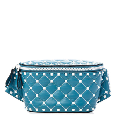 Valentino Garavani Lambskin Free Rockstud Spike Belt Bag 85 Cerulean 1 of 9