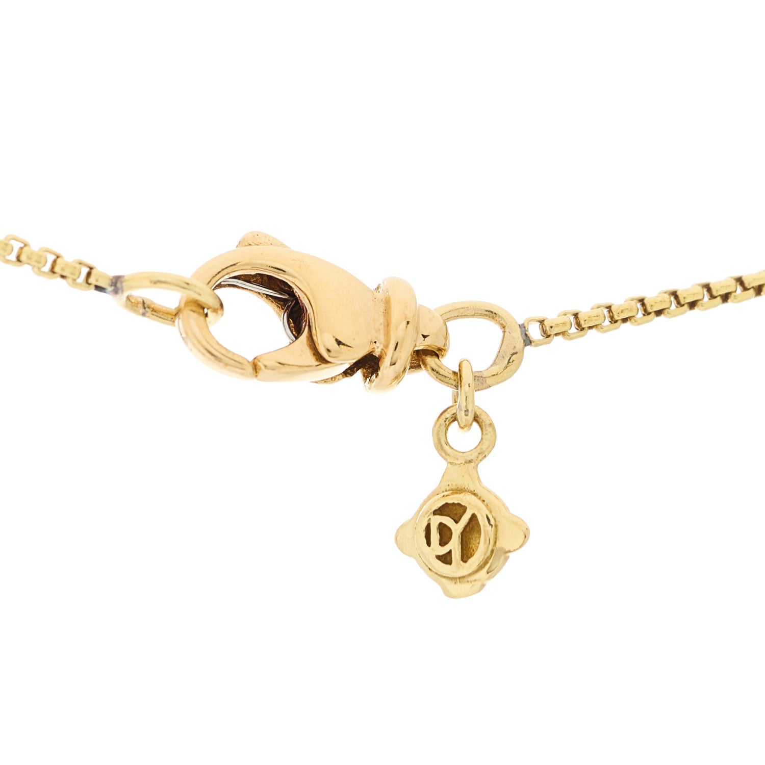 David Yurman 18K Yellow Gold Diamond Open Heart Cable Pendant Necklace 5 of 6